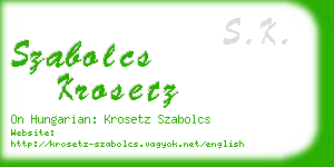 szabolcs krosetz business card